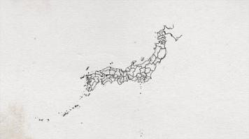 desenho de mapa do japão mostrando introdução por regiões video