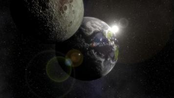 The Planet Earth And Moon In Space video