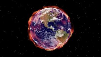 Global Warming Aura Envelopes The Earth In Space video