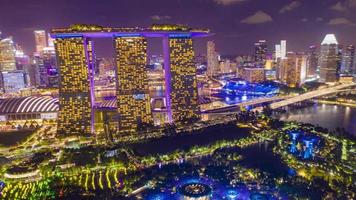 skyline de Singapura à noite video