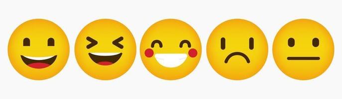 Flat Emoticon Reaction Design Collection vector