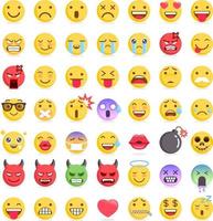 Emoji emoticons symbols icons set. Vector Illustrations