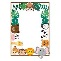 Vector Cute Jungle Animals in Cartoon Style, Wild Animal, Zoo Designs for Background, Baby Clothes. Hand Drawn Characters