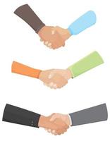 Set of different handshakes. vector