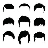 Male hairstyle of different shapes isolated on white background vector