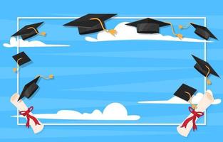 Graduation Frame with Graduation Cap vector