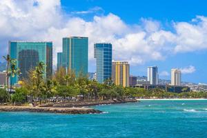 Cityscape of Honolulu on Oahu island, Hawaii, US photo