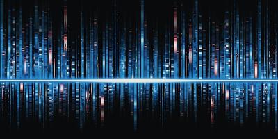 Frequency spectrum of blue sound wave photo