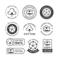 Natural Cotton Label Set vector