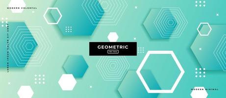 Graphic Design Hexagon Green Geometric Background. vector