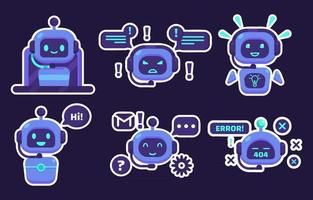 Chatbot Sticker Collections vector