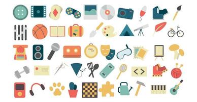 Various hobbies and professions icons collection - Vector