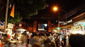 timelapse chiang mai walking street na tailândia video