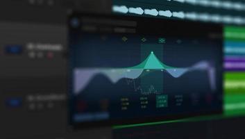 Multitrack of sound audio wave on Monitor photo