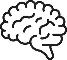 Line icon for human brain vector