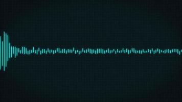 Minimalist HUD Waveform Audio. Abstract blue glow neon sound waves background. Audio Waveform  Abstract music waves oscillation modern. Futuristic sound wave visualization. Synthetic technology sample video