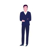 business man character male professional flat isolated design vector