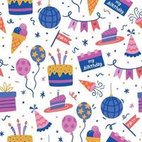 Birthday pattern. Birthday background. Doodle birthday vector