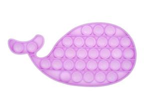 Pink dolphin simple dimple, pop it. Fashionable and modern anti stress toy for children and adults photo