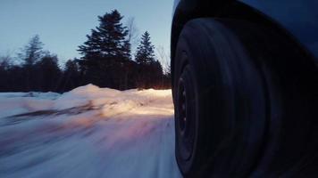 Closeup of a Rally Car Wheel Driving Off Road video