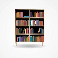 Bookcase with Books Icon Vector Illustration