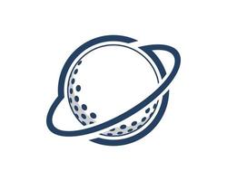 Abstract Ring planet with golf ball inside vector