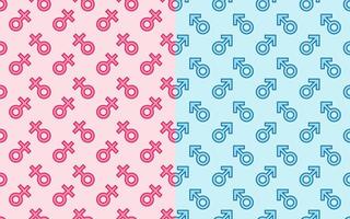 Male and female or gender symbol pattern vector