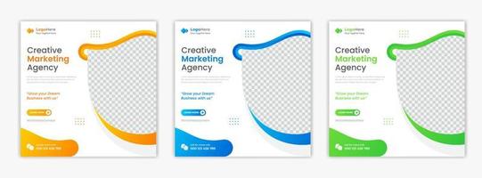 diseño de plantilla de publicación de redes sociales de negocios creativos con vector de formas creativas