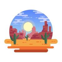 A trendy flat illustration of wild desert vector