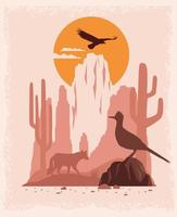 wild animals in landscape vector