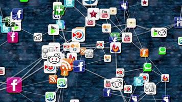 A network of alternating social media icons - Loop video