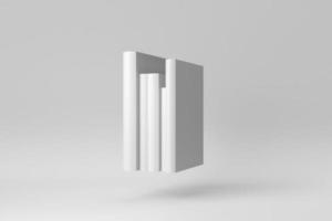 Stack of books on white background. for mockup scene. 3D render. photo