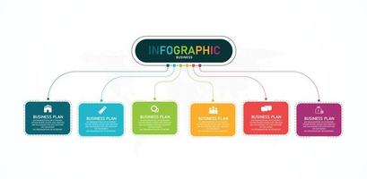 timeline infographic template Presentation business idea with icons, options or steps. infographics for business ideas Can be used for data graphics, flowcharts, websites, banners. vector