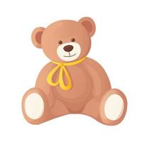 soft children's bear toy. vector illustration in cartoon style.