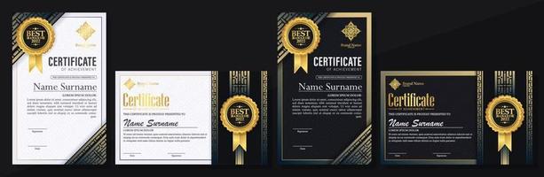 Achievement certificate best award diploma set vector