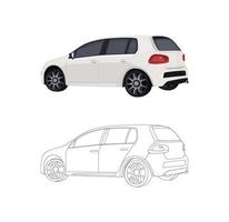 flat car illustration front view vector