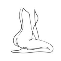 Continuous one line art drawing of woman body vector