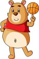 The happy wombat playing the basketball vector