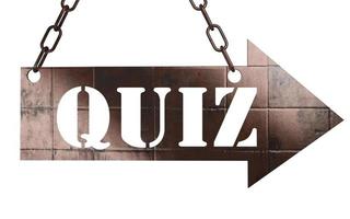 quiz word on metal pointer photo