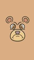 Cartoon Cute Bear Face With Angry Expression For Background and Walpaper. Clip Art Vector. vector