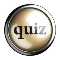 quiz word on isolated button photo