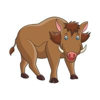 cartoon illustration cool wild boar vector