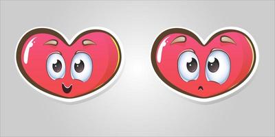 Funny hearts in cartoon style vector