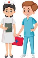 Male and female nurses vector