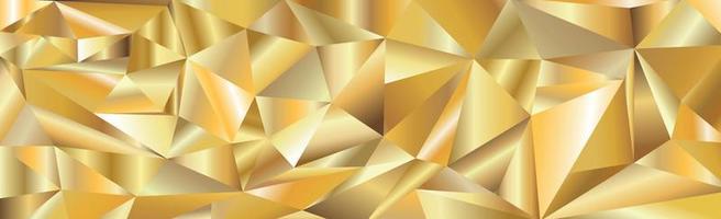 Panoramic luxury background with golden gradient triangles - Vector