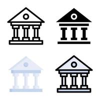 Bank Icon Style Collection vector