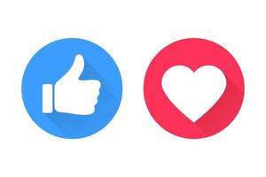 Thumbs and heart icon. Vector love and love icon. Like and like buttons ready for websites and mobile apps. Vector illustration.