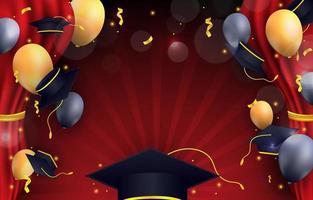 Realistic Curtain Graduation Background vector