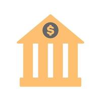 Bank building with dollar icon in minimal cartoon style vector