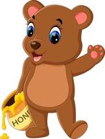 illustration of cute baby bear cartoon vector